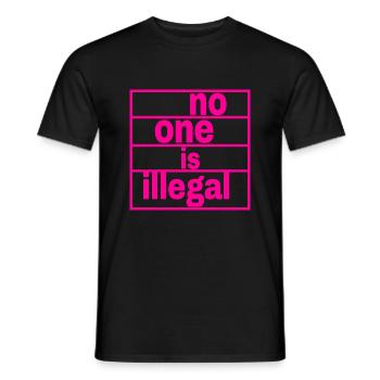 no human is illegal - The Original - Men's T-Shirt - black - Front - AI Model Male 178 light (178cm)