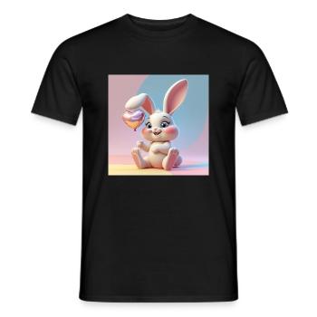Zinzinuo – Lapin Mignon pour Tous - T-shirt homme - noir - Devant - AI Model Male 178 light (178cm)