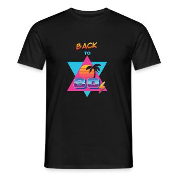 Retour aux années 80 – Sol og Palme - T-shirt homme - noir - Devant - AI Model Male 178 light (178cm)