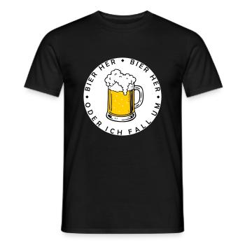 Bees here - Oder ich fall um! - Men's T-Shirt - black - Front - AI Model Male 178 light (178cm)