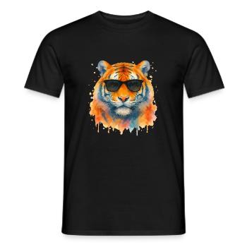 tiger sonnenbrille - Männer T-Shirt - Schwarz - Vorne - AI Model Male 178 light (178cm)