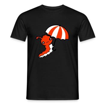 Flying Caterpillar Umbrella Sky Windy Holiday - Men's T-Shirt - black - Front - AI Model Male 178 light (178cm)