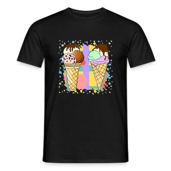 Eis - Männer T-Shirt - Schwarz - Vorne - AI Model Male 178 light (178cm)