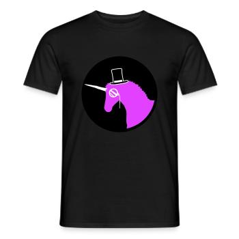 Einhorn Sir Gentleman Mr. reich Monokel Zylinder - Männer T-Shirt - Schwarz - Vorne - AI Model Male 178 light (178cm)