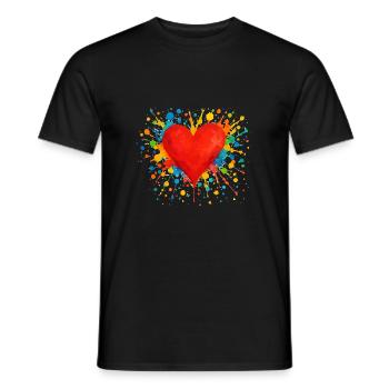 herz klecks - Männer T-Shirt - Schwarz - Vorne - AI Model Male 178 light (178cm)