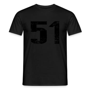 51 Zahl Trikot - Männer T-Shirt - Schwarz - Vorne - AI Model Male 178 light (178cm)