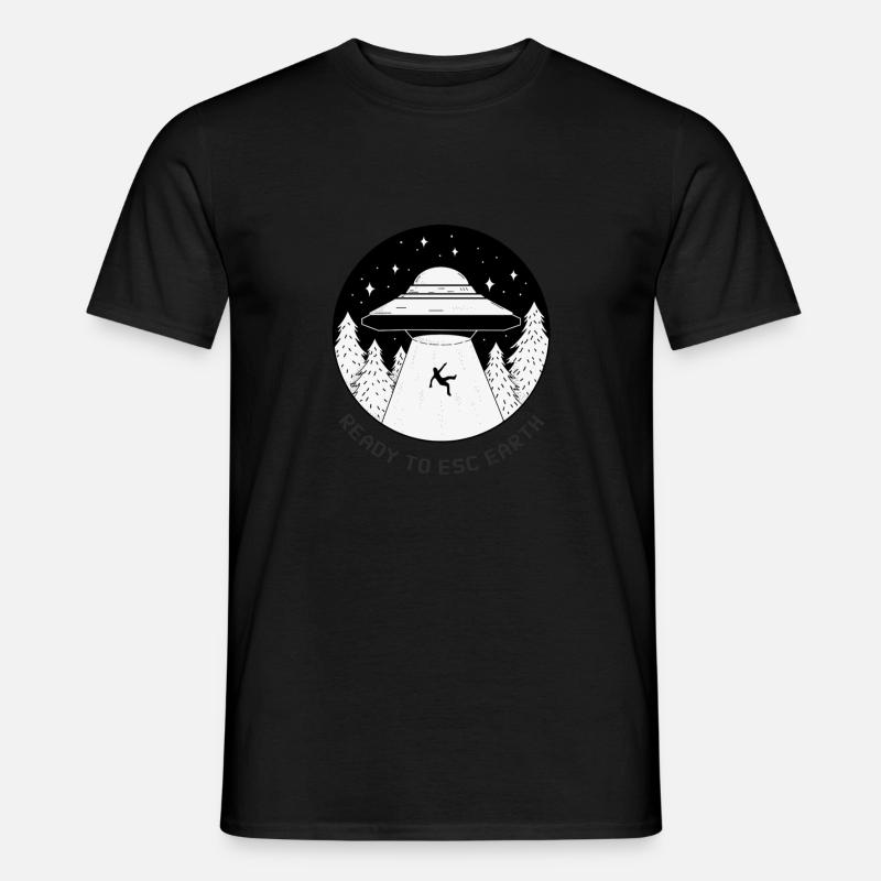 Ready to esc earth - Männer T-Shirt - Schwarz