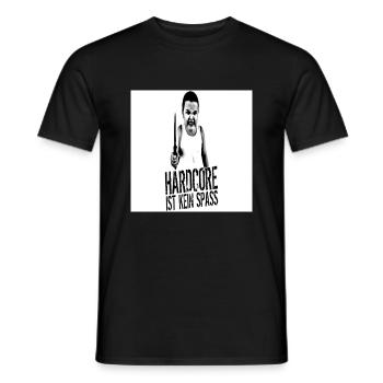 Hardcore is kein spass - Männer T-Shirt - Schwarz - Vorne - AI Model Male 178 light (178cm)