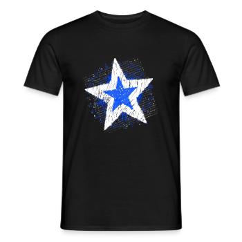 Big Star (White / Blue) - Men's T-Shirt - black - Front - AI Model Male 178 light (178cm)