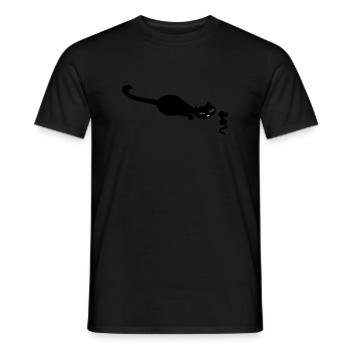 Cat retro uh mouse retro - Men's T-Shirt - black - Front - AI Model Male 178 light (178cm)
