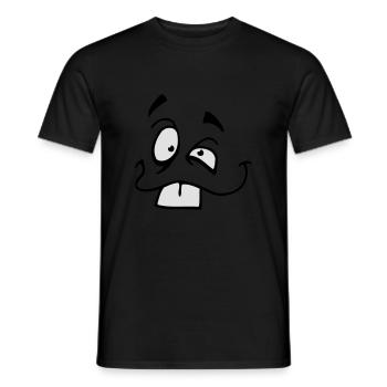 Visage comique souriant avec de grandes dents de lapin - T-shirt homme - noir - Devant - AI Model Male 178 light (178cm)