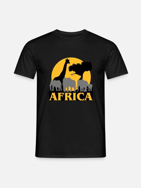 Africa - Sunset in the savanna - Men's T-Shirt - black