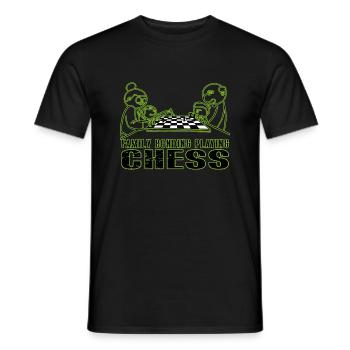 Family Bonding Playing CHESS - Männer T-Shirt - Schwarz - Vorne - AI Model Male 178 light (178cm)