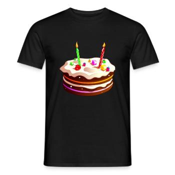 gâteau anniversaire - T-shirt homme - noir - Devant - AI Model Male 178 light (178cm)