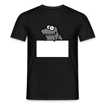 hai schild lustig rahmen mauer zeigen comic cartoo - Männer T-Shirt - Schwarz - Vorne - AI Model Male 178 light (178cm)