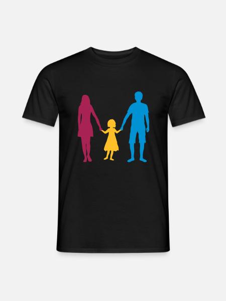 familia madre mamá mamá el día de la madre papá y t - Camiseta hombre - negro