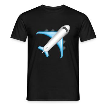 Smiley Plane - Men's T-Shirt - black - Front - AI Model Male 178 light (178cm)