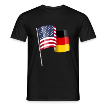 ALLEMAGNE USA MIX FLAG FLAG - T-shirt homme - noir - Devant - AI Model Male 178 light (178cm)