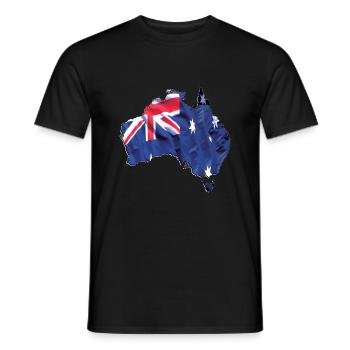 Real Australia Flag - Flag Map - Men's T-Shirt - black - Front - AI Model Male 178 light (178cm)