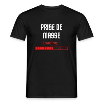 Prise de masse loading - T-shirt homme - noir - Devant - AI Model Male 178 light (178cm)