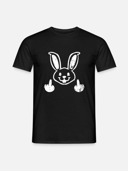 FRÆK KANIN - FRÆKKE KANINER - Middlefinger - Mænd T-shirt - sort