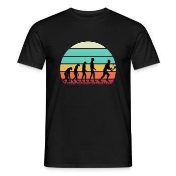 Die Evolution von Hurling - Männer T-Shirt - Schwarz - Vorne - AI Model Male 178 light (178cm)