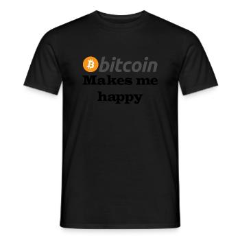 bitcoin makes me happy - T-shirt homme - noir - Devant - AI Model Male 178 light (178cm)