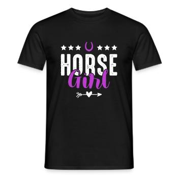 Horse Girl - Men's T-Shirt - black - Front - AI Model Male 178 light (178cm)