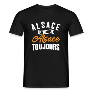 Alsace un jour Cadeau humour personnalisé - T-shirt homme - noir - Devant - AI Model Male 178 light (178cm)