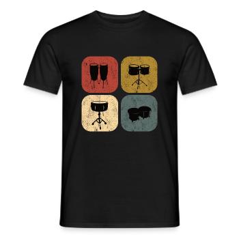 Schlagzeug Trommel Design retro vintage - Männer T-Shirt - Schwarz - Vorne - AI Model Male 178 light (178cm)