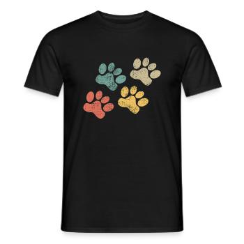 Pet Paw Retro Paw Cat Dog - Men's T-Shirt - black - Front - AI Model Male 178 light (178cm)