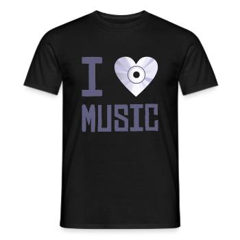 I LOVE MUSIC CD - Männer T-Shirt - Schwarz - Vorne - AI Model Male 178 light (178cm)