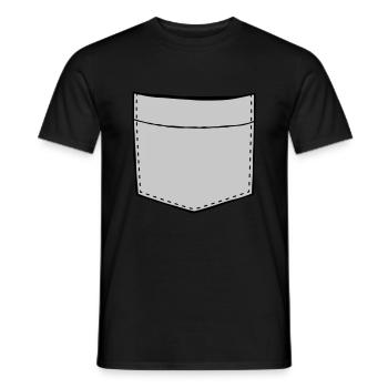Conception de poche de poitrine vide - T-shirt homme - noir - Devant - AI Model Male 178 light (178cm)