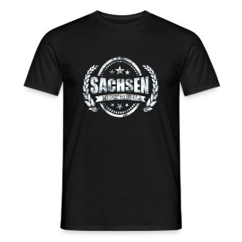 Meine Heimat ist Sachsen - Männer T-Shirt - Schwarz - Vorne - AI Model Male 178 light (178cm)