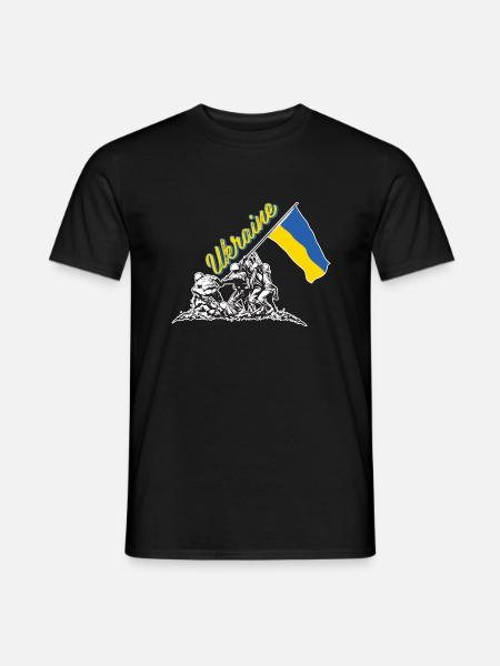ukraine flag raising - Men's T-Shirt - black