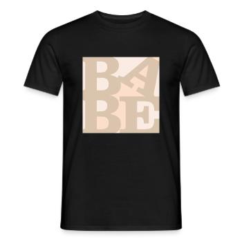 Babe WordPlay art original 1 - T-shirt homme - noir - Devant - AI Model Male 178 light (178cm)