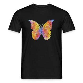 Schmetterling Mandala Frauen Mädchen - Männer T-Shirt - Schwarz - Vorne - AI Model Male 178 light (178cm)