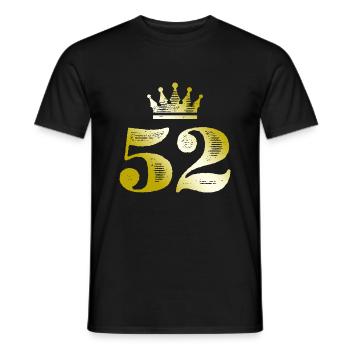 52 Zahl Krone Gold - Männer T-Shirt - Schwarz - Vorne - AI Model Male 178 light (178cm)