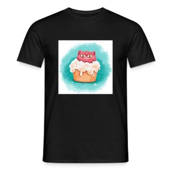 Katze eiscreme - Männer T-Shirt - Schwarz - Vorne - AI Model Male 178 light (178cm)