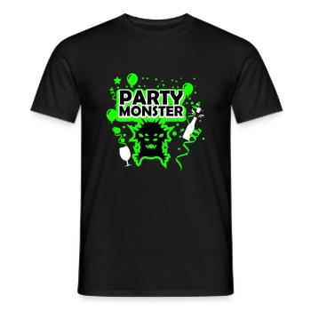 Monstre de fête vert foncé - T-shirt homme - noir - Devant - AI Model Male 178 light (178cm)