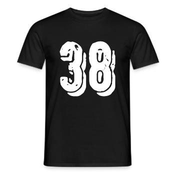 38 Number jersey - Men's T-Shirt - black - Front - AI Model Male 178 light (178cm)