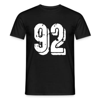 92 number jersey - Men's T-Shirt - black - Front - AI Model Male 178 light (178cm)