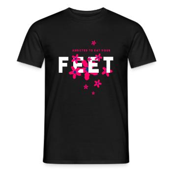 addicted to feet - Männer T-Shirt - Schwarz - Vorne - AI Model Male 178 light (178cm)