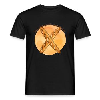 Cadeau pour les gourmands ou fans de la France - T-shirt homme - noir - Devant - AI Model Male 178 light (178cm)