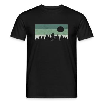 Retro Wald Natur Baum - Männer T-Shirt - Schwarz - Vorne - AI Model Male 178 light (178cm)