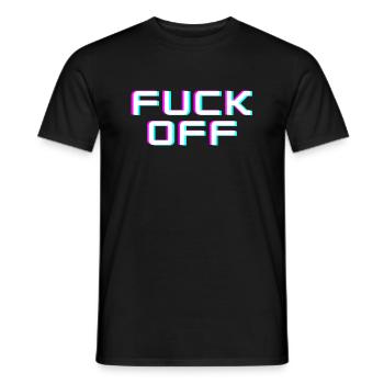 FUCK OFF. Misanthropist. Anti social qoute. - Men's T-Shirt - black - Front - AI Model Male 178 light (178cm)