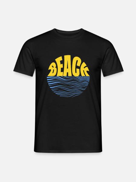 Beach wave T shirt Design - T-shirt homme - noir
