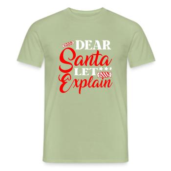 Cher Père Noël, laissez-moi vous expliquer - T-shirt homme - vert sauge - Devant - AI Model Male 178 light (178cm)