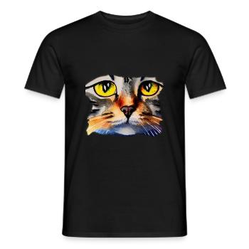 Katzengesicht 2 - Männer T-Shirt - Schwarz - Vorne - AI Model Male 178 light (178cm)