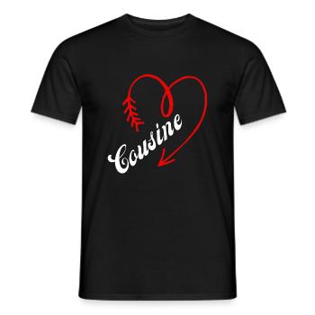 cousine cœur - T-shirt homme - noir - Devant - AI Model Male 178 light (178cm)